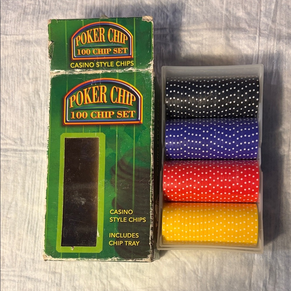 Poker Chip 100 Chip Set with Tray